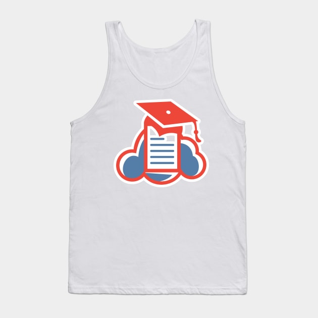 Cloud Report Sticker Logo Design. Vector illustration sticker icon with the concept of a cloud computing system for document management services. Tank Top by AlviStudio